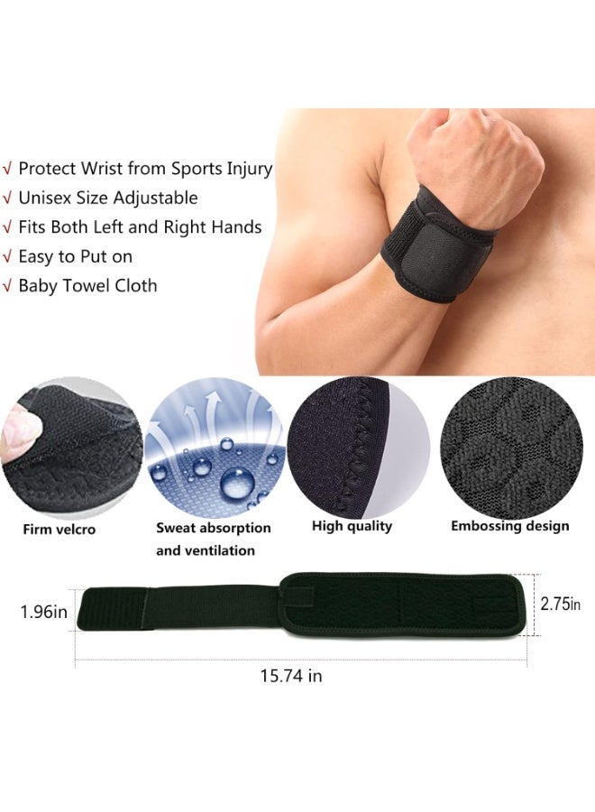 PRO ACTION Wrist Brace 1 Pack Wrist Wraps for Carpal Tunnel Pain Relief for Men and Women, Adjustable Elastic Wrist Straps for Weightlifting, Workout, Gym Training and Daily Support, Comfortable Multi-Functional Wrist Support (Assorted Black and Grey Color) - Image 2